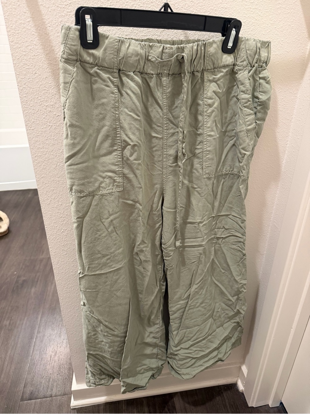 Thread & Supply Light Sage Cropped Drawstring Utility Pants